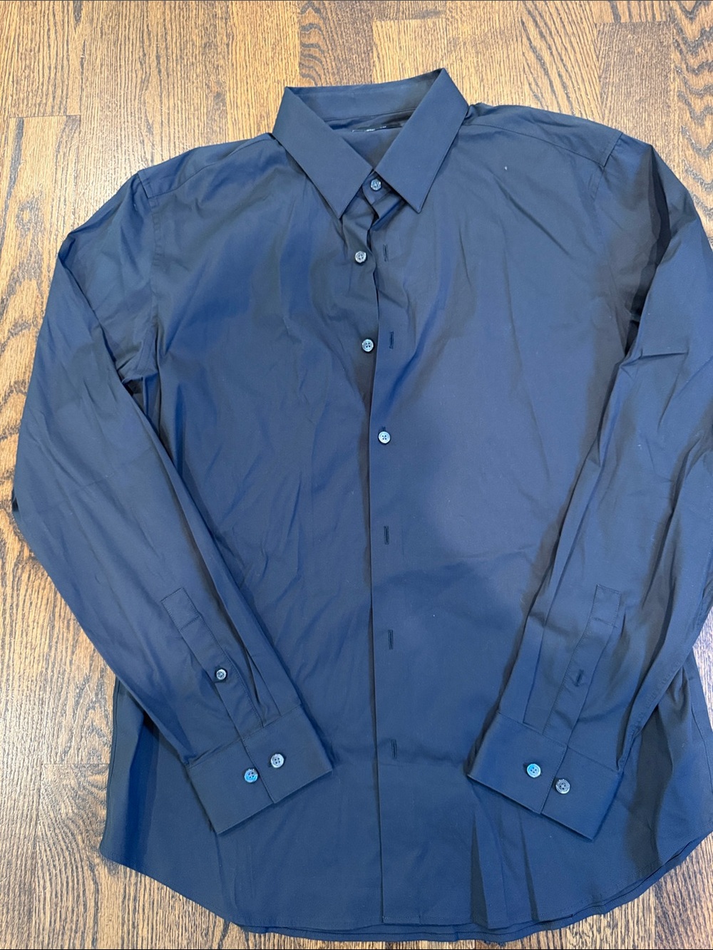 Men's Classic Black Button-Down Dress Shirt